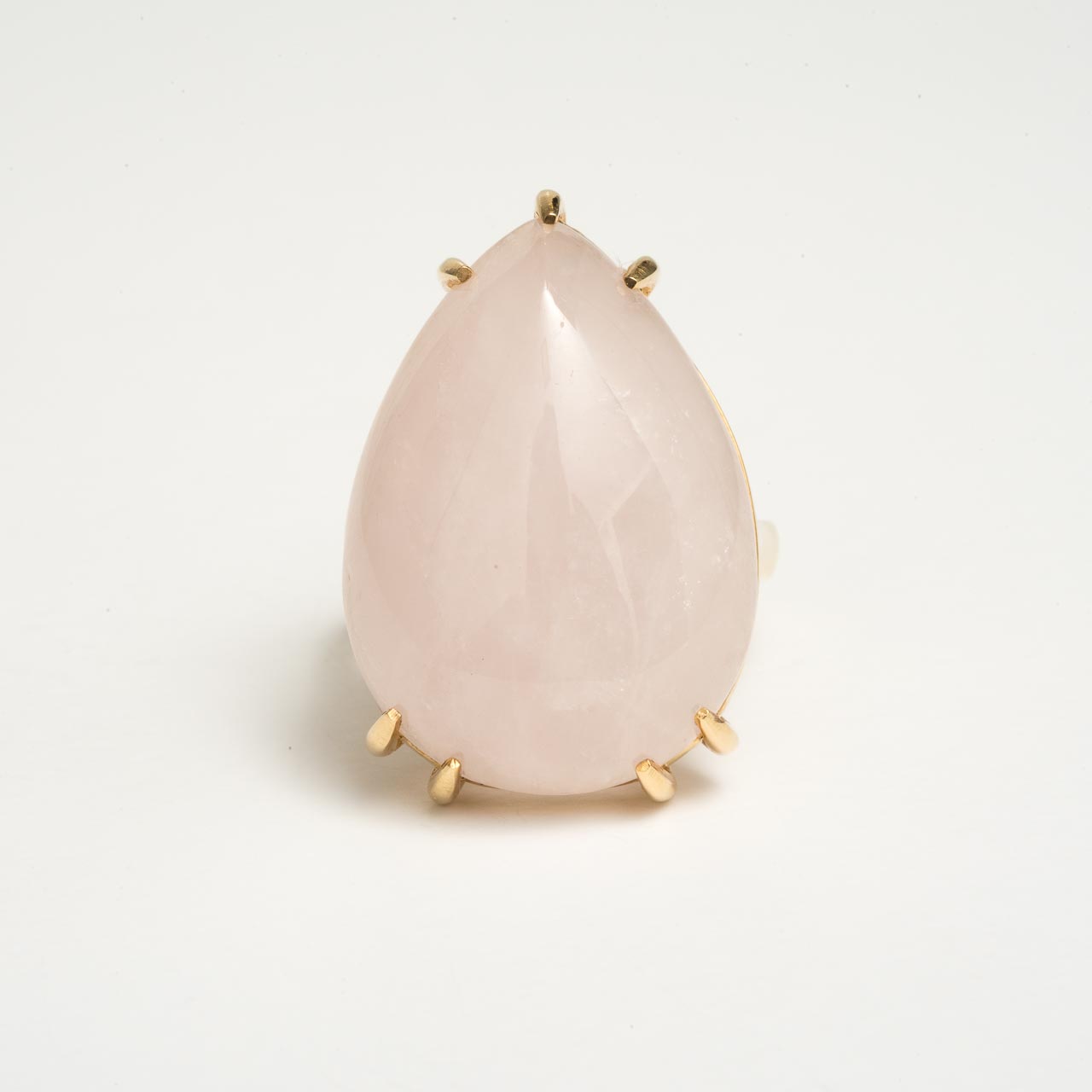 RING 18k YELLOW GOLD ROZ QUARTZ